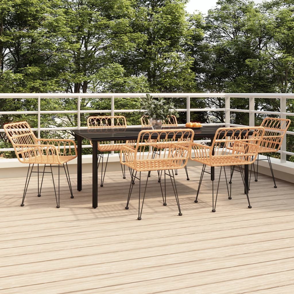 7 Piece Garden Dining Set Poly Rattan - Style and Chic