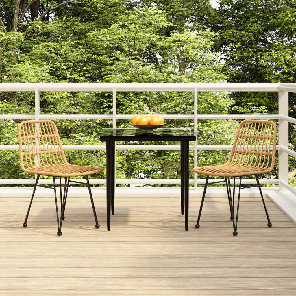3 Piece Garden Dining Set Poly Rattan - Millennium Furniture