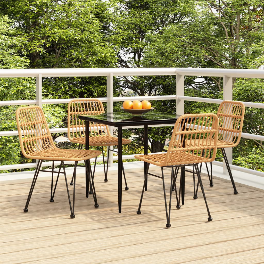 5 Piece Garden Dining Set Poly Rattan - Direct Imports
