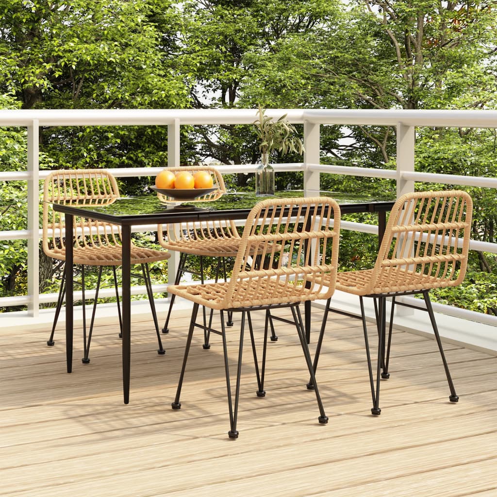 5 Piece Garden Dining Set Poly Rattan - Brittle & Co