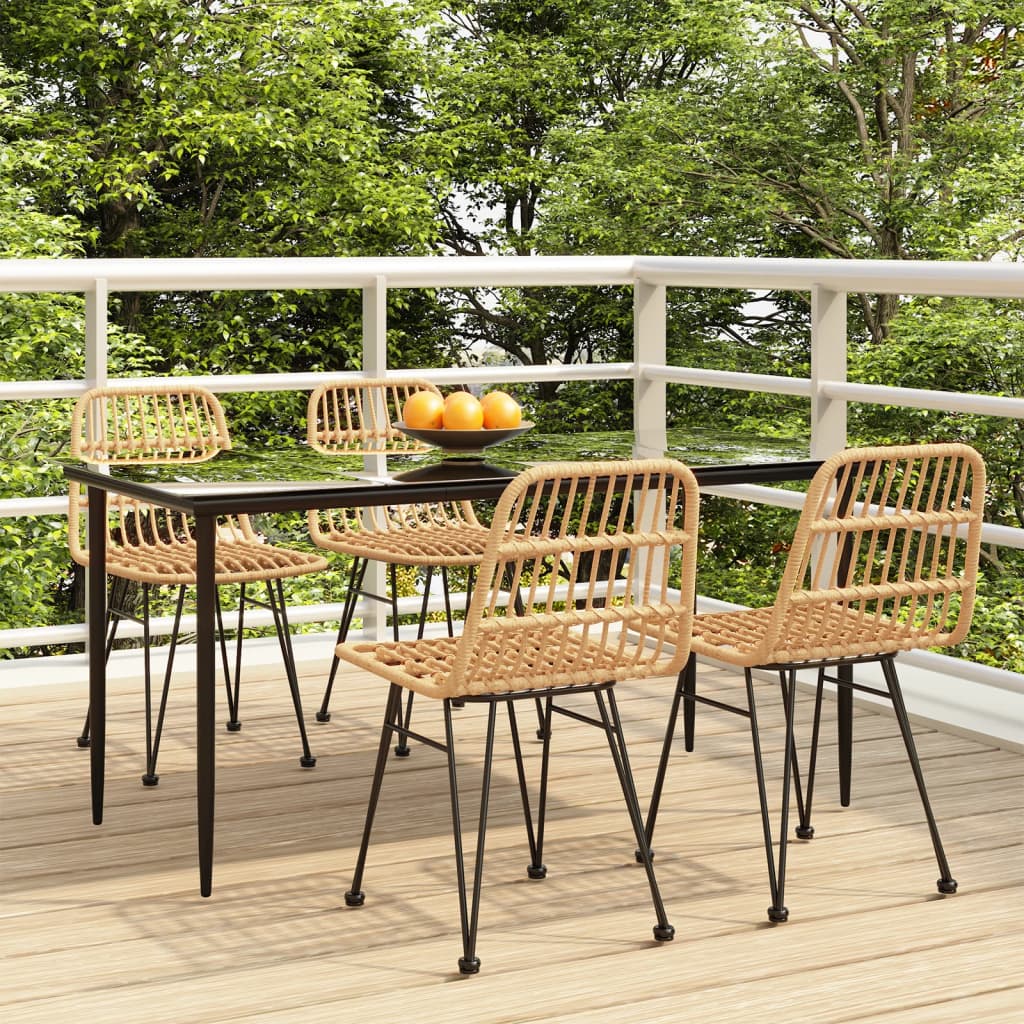 5 Piece Garden Dining Set Poly Rattan - Merlin Deals