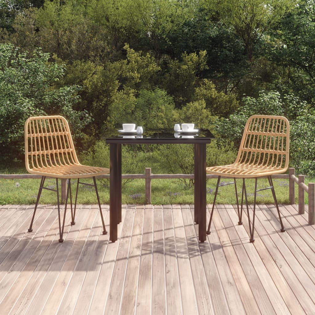 3 Piece Garden Dining Set Poly Rattan - R and M Furniture