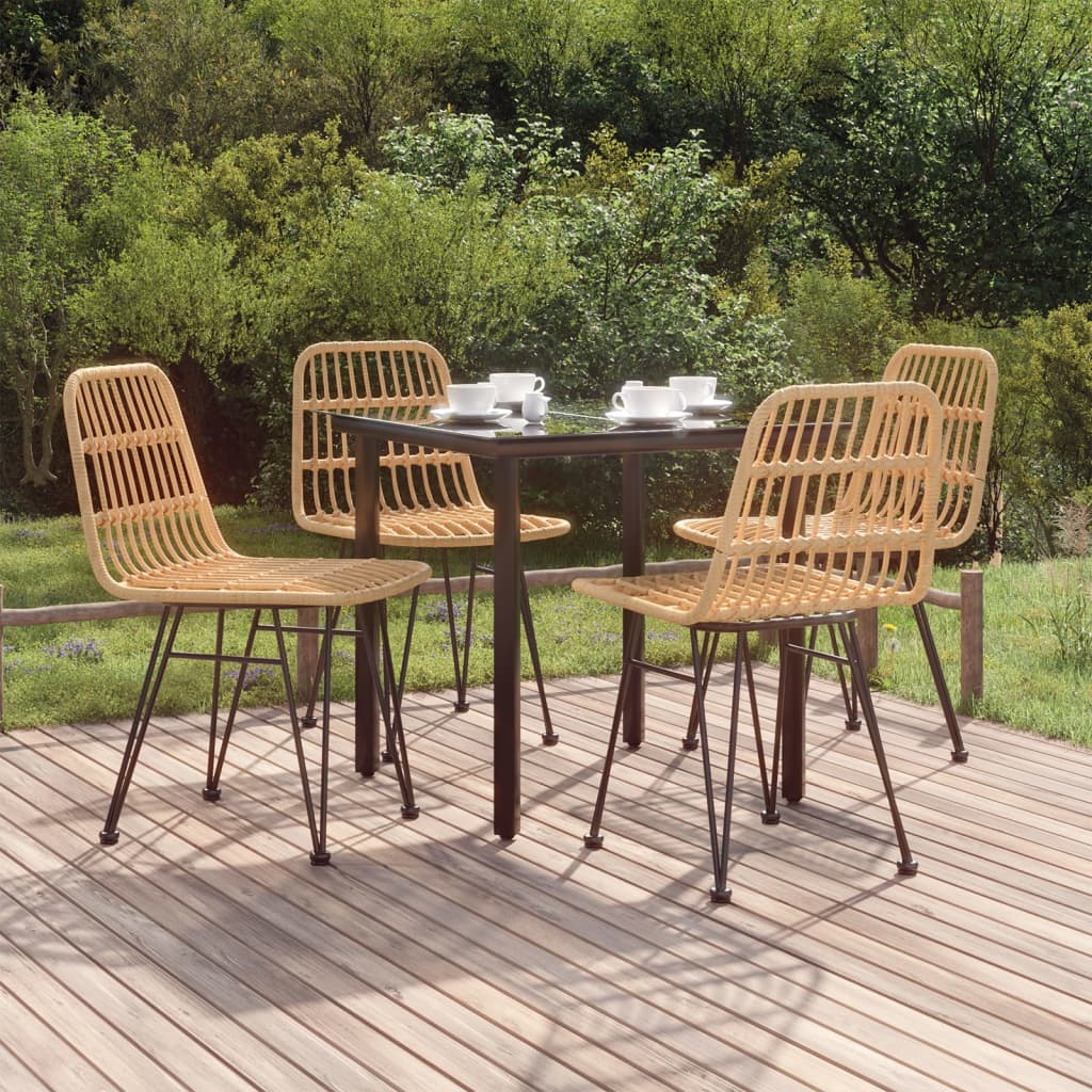 5 Piece Garden Dining Set Poly Rattan - Merlin Deals