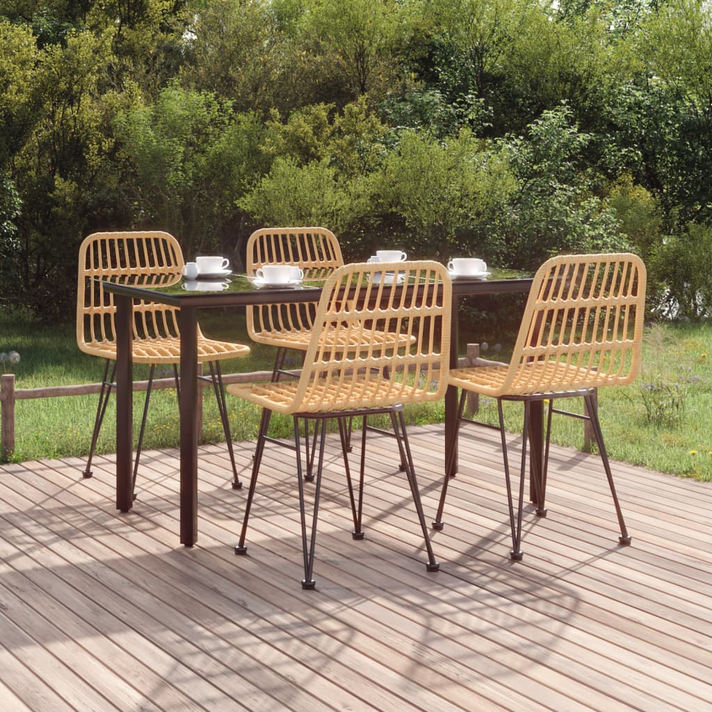 5 Piece Garden Dining Set Poly Rattan - The Home Maker