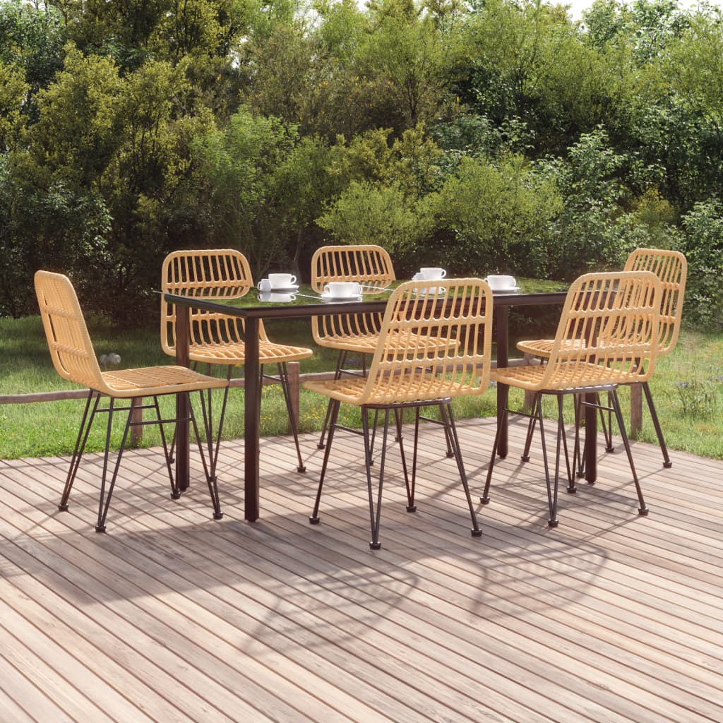 7 Piece Garden Dining Set Poly Rattan - Style and Chic