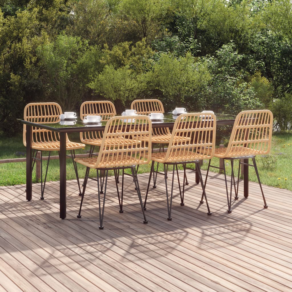 7 Piece Garden Dining Set Poly Rattan - All Things Good