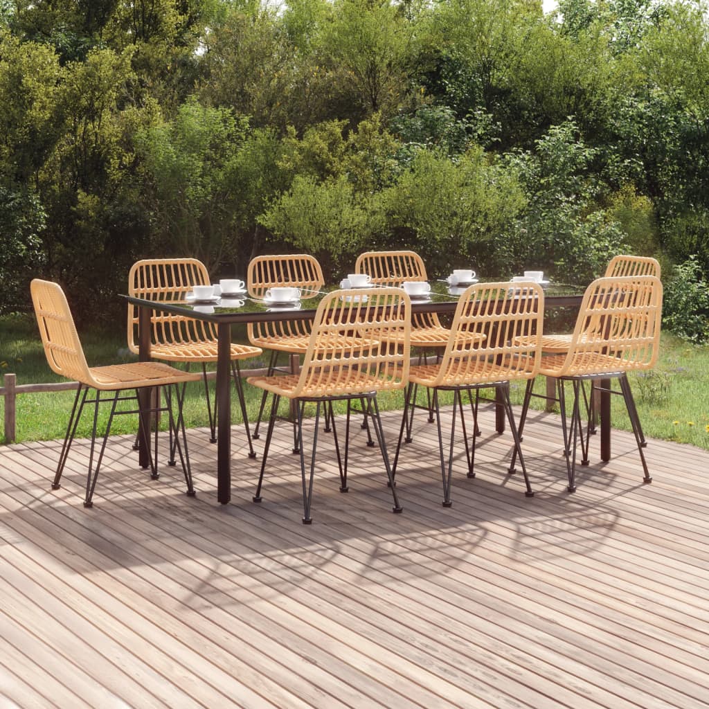 9 Piece Garden Dining Set Poly Rattan - Style and Chic