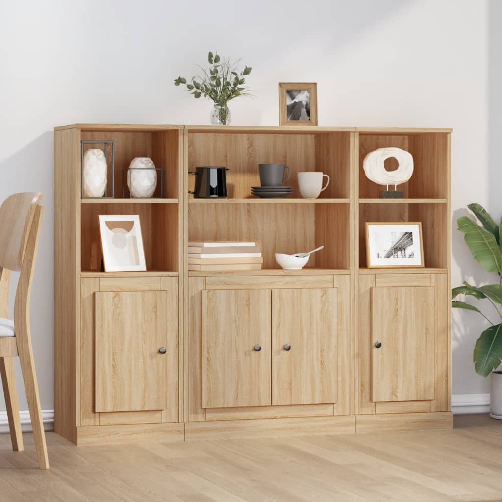 Highboards 3 pcs Sonoma Oak Engineered Wood - Merlin Deals