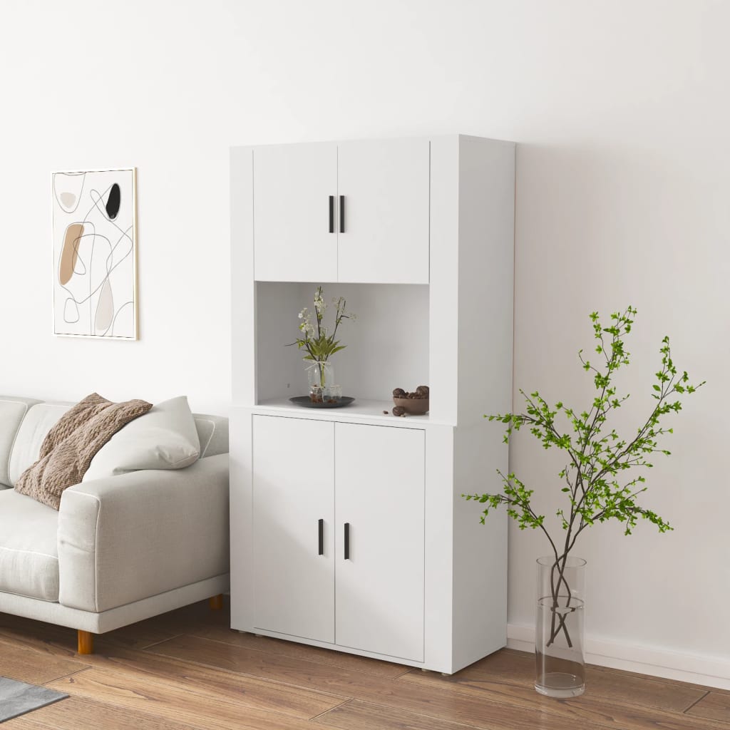 Highboard White Engineered Wood - The Home Maker