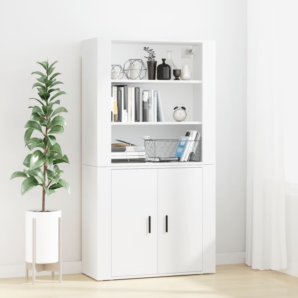 Highboard White Engineered Wood - Merkel Designers