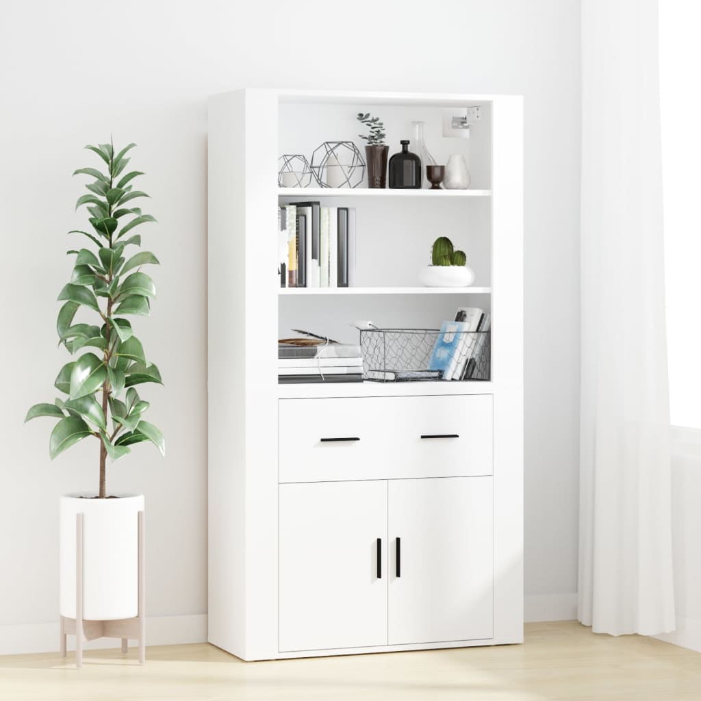 Highboard White Engineered Wood - Sid & Sam