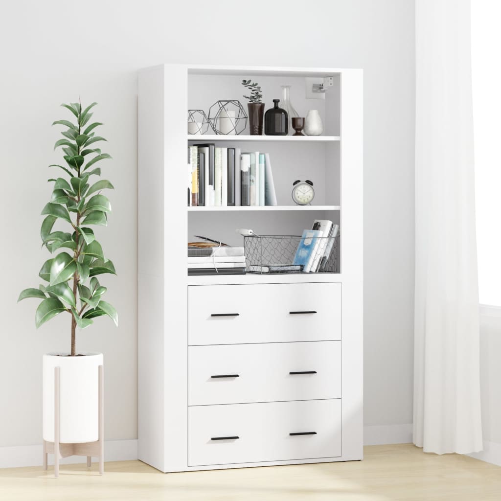 Highboard White Engineered Wood - The Home Maker