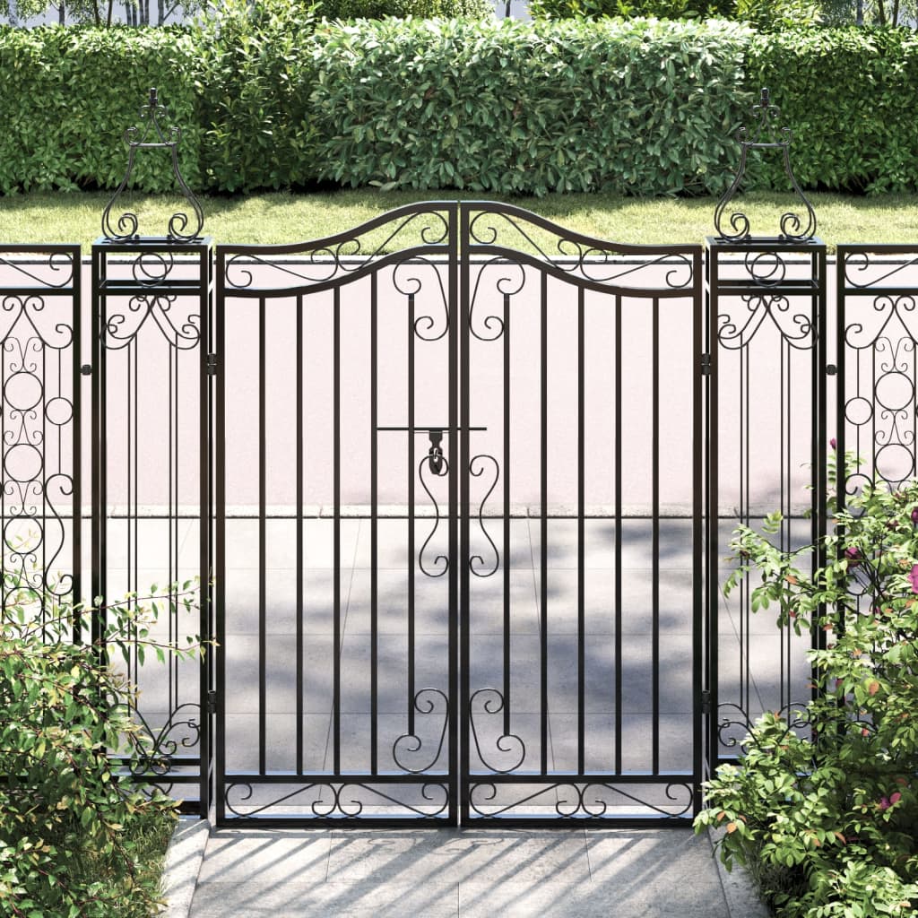 Garden Gate Black 121x8x120 cm Wrought Iron - Style and Chic