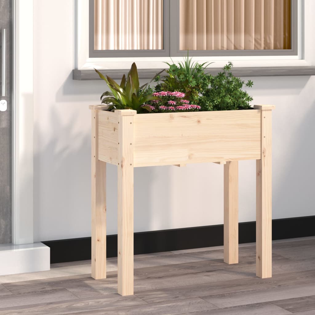Planter with Liner 71x37x76 cm Solid Wood Fir - Unbeatable Bargains