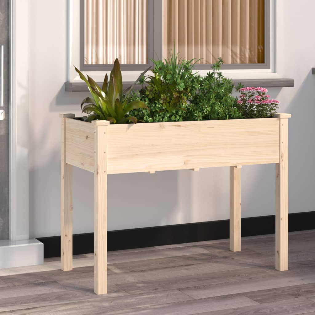 Planter with Liner 118x59x76 cm Solid Wood Fir - The Home Maker