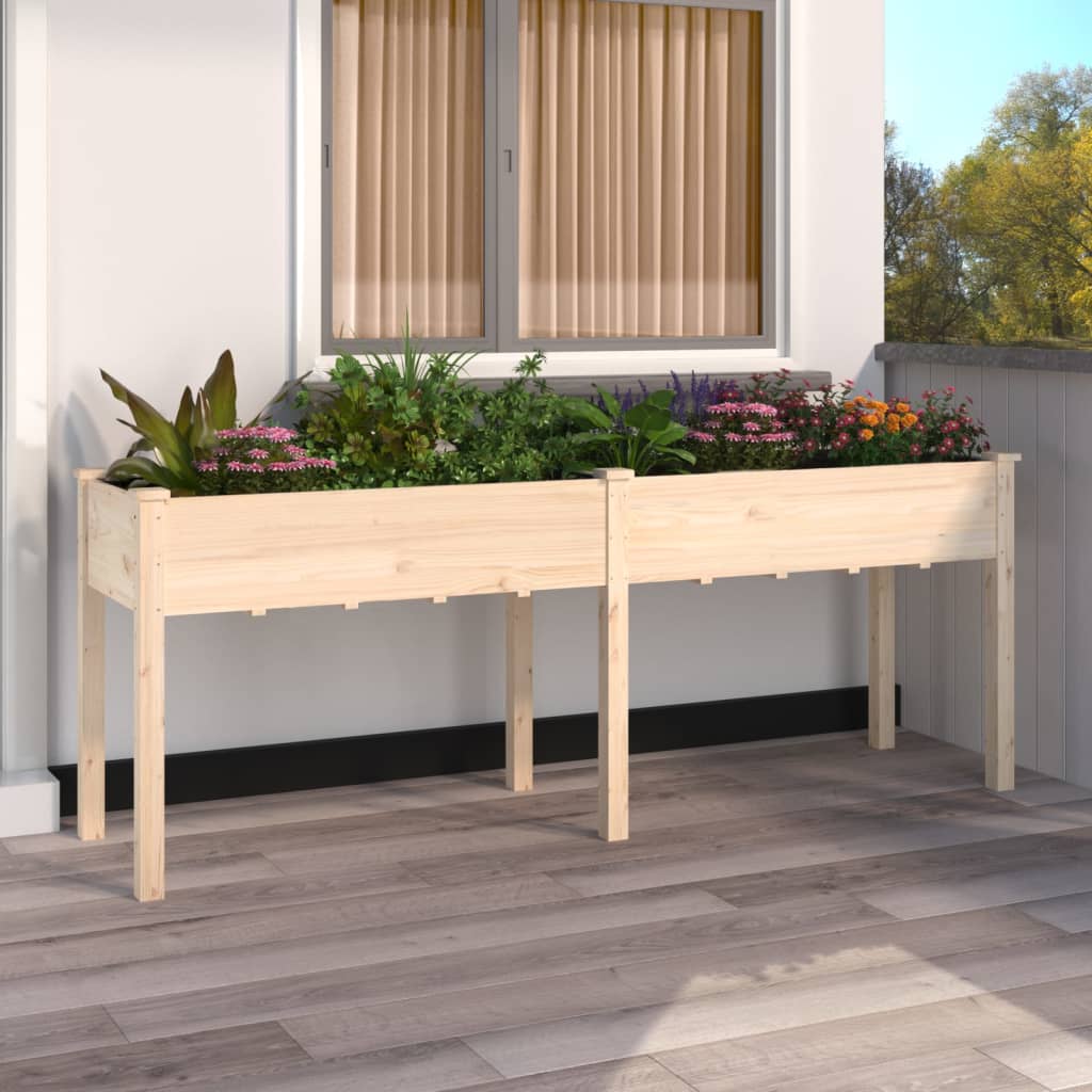 Planter with Liner 203x53x76 cm Solid Wood Fir - Sid & Sam
