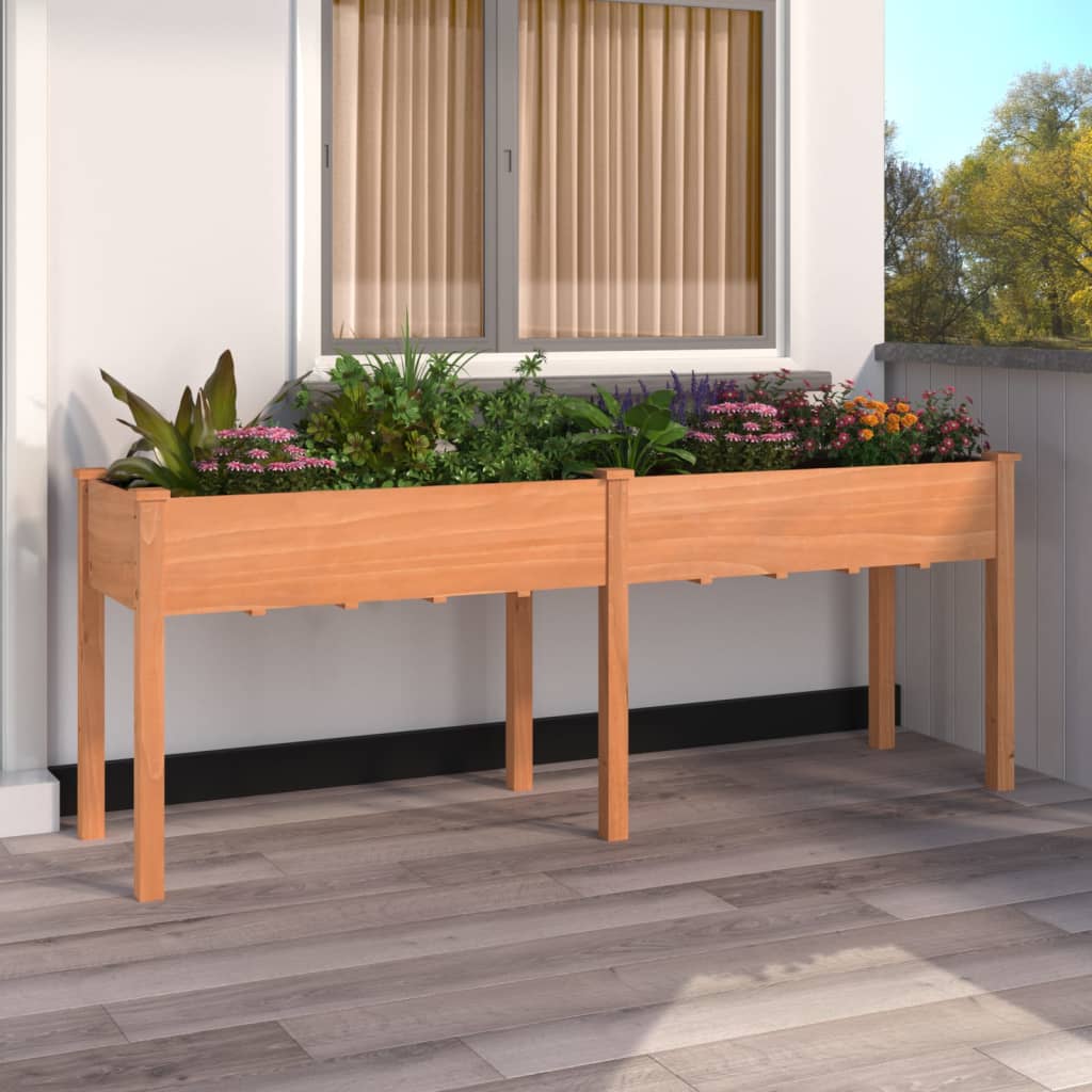 Planter with Liner Brown 203x53x76 cm Solid Wood Fir - R and M Furniture