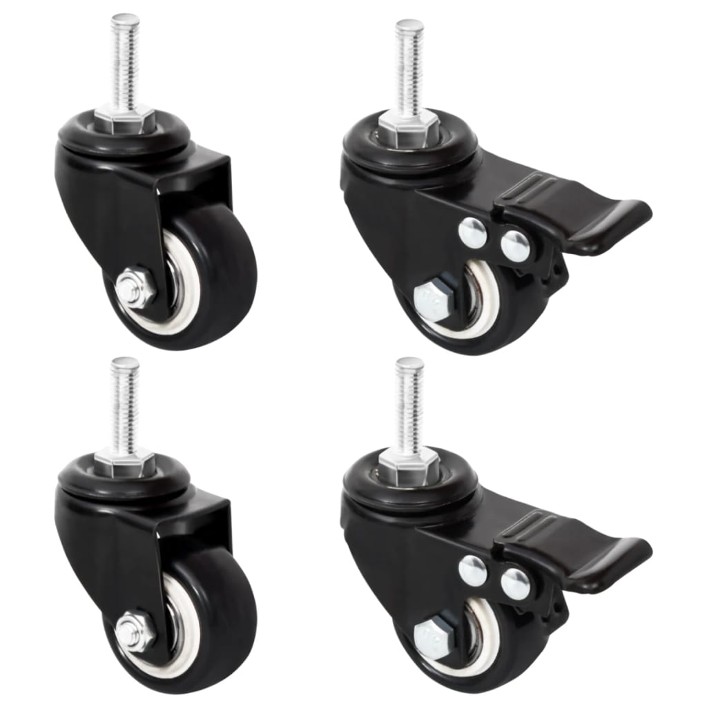 Wheels for Planter 4 pcs Black 8x3.5x8 cm Iron - Casper Homes