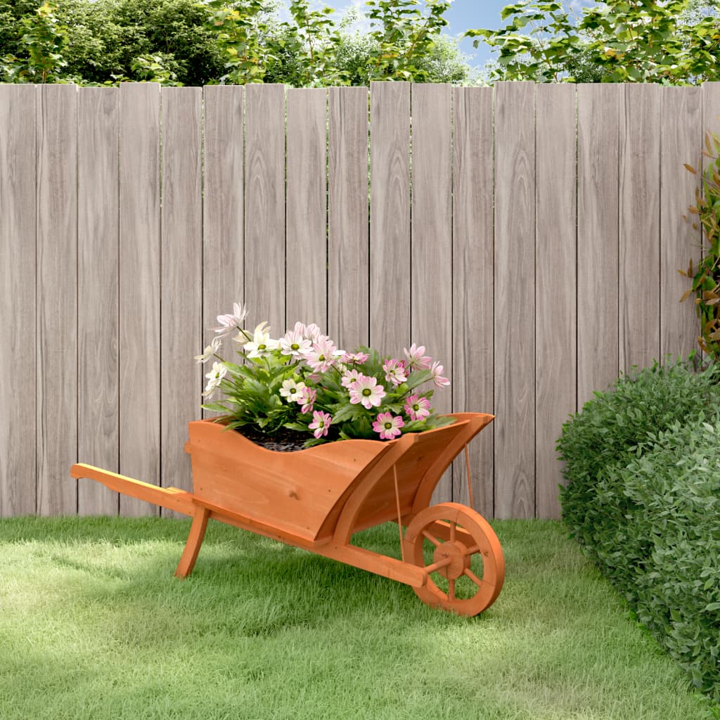 Wheelbarrow Planter 128x45.5x43 cm Solid Wood Fir - Sid & Sam