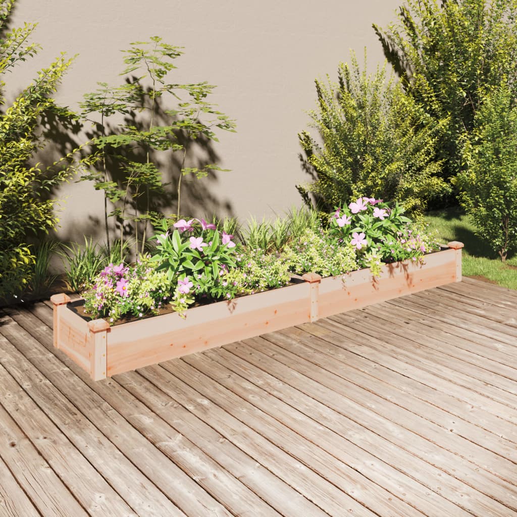 Garden Raised Bed with Liner 240x45x25 cm Solid Wood Fir - Sid & Sam