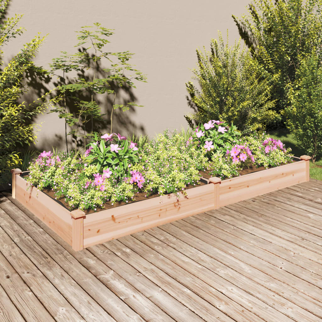 Garden Raised Bed with Liner 240x120x25 cm Solid Wood Fir - The Home Maker