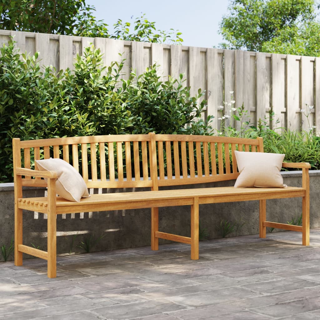 Garden Bench 228x59.5x90 cm Solid Teak Wood - The Home Maker