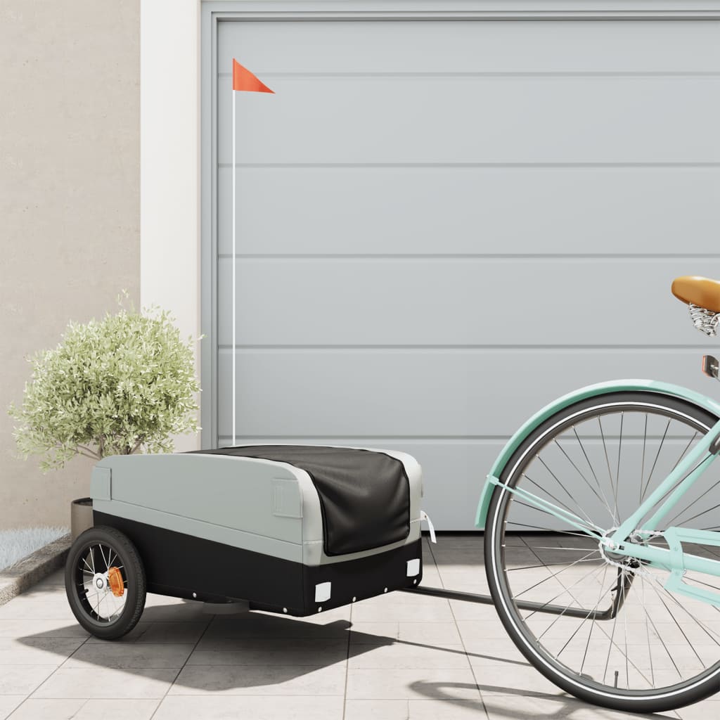 Bike Trailer Black and Grey 30 kg Iron - Style and Chic