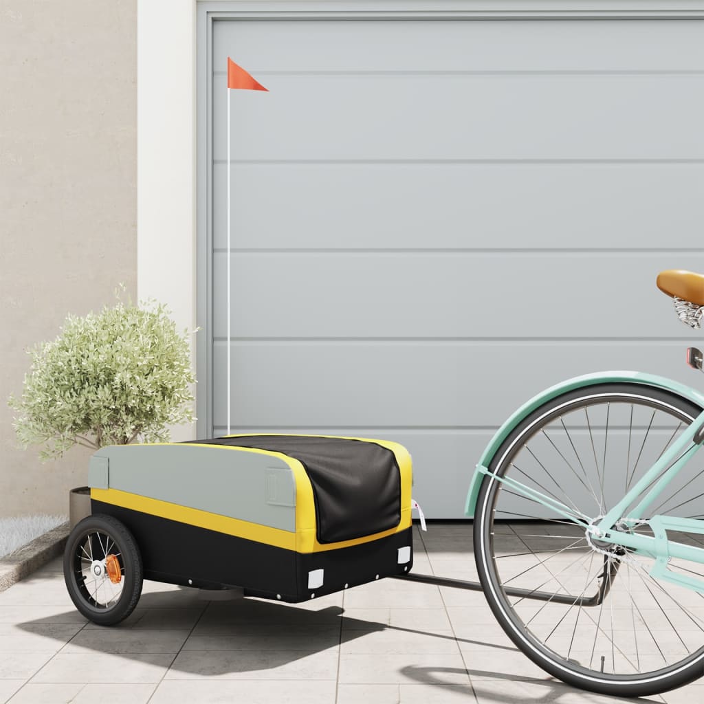 Bike Trailer Black and Yellow 30 kg Iron - Millennium Furniture