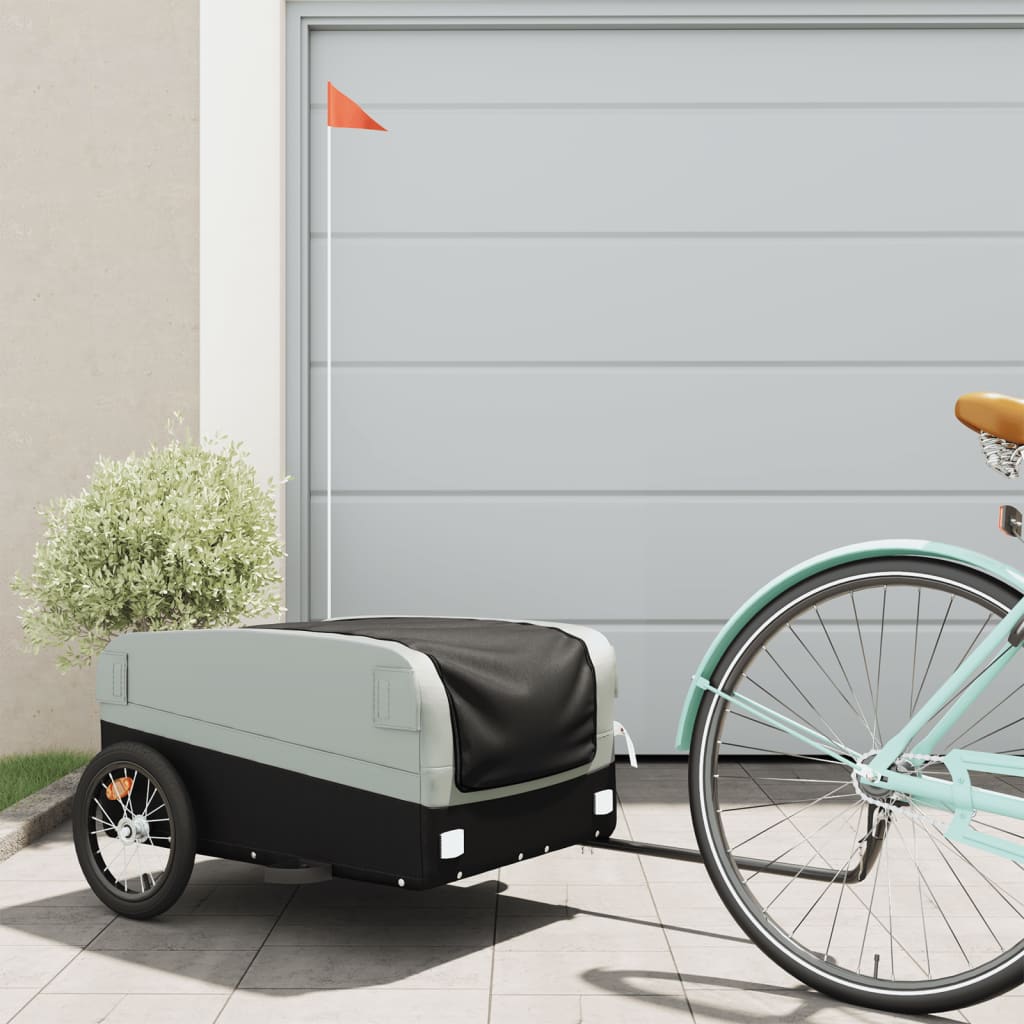 Bike Trailer Black and Grey 45 kg Iron - Discount Dealers