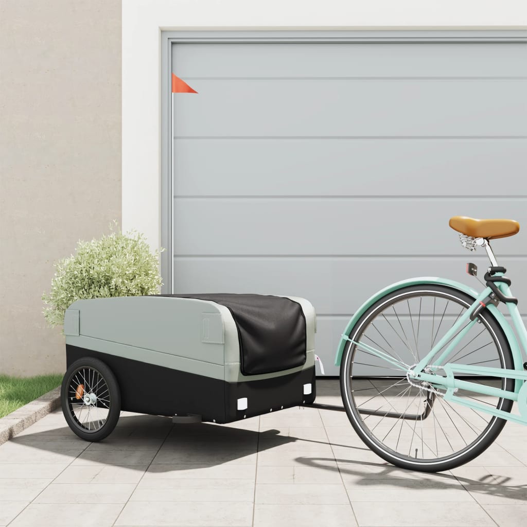 Bike Trailer Black and Grey 45 kg Iron - Discount Dealers