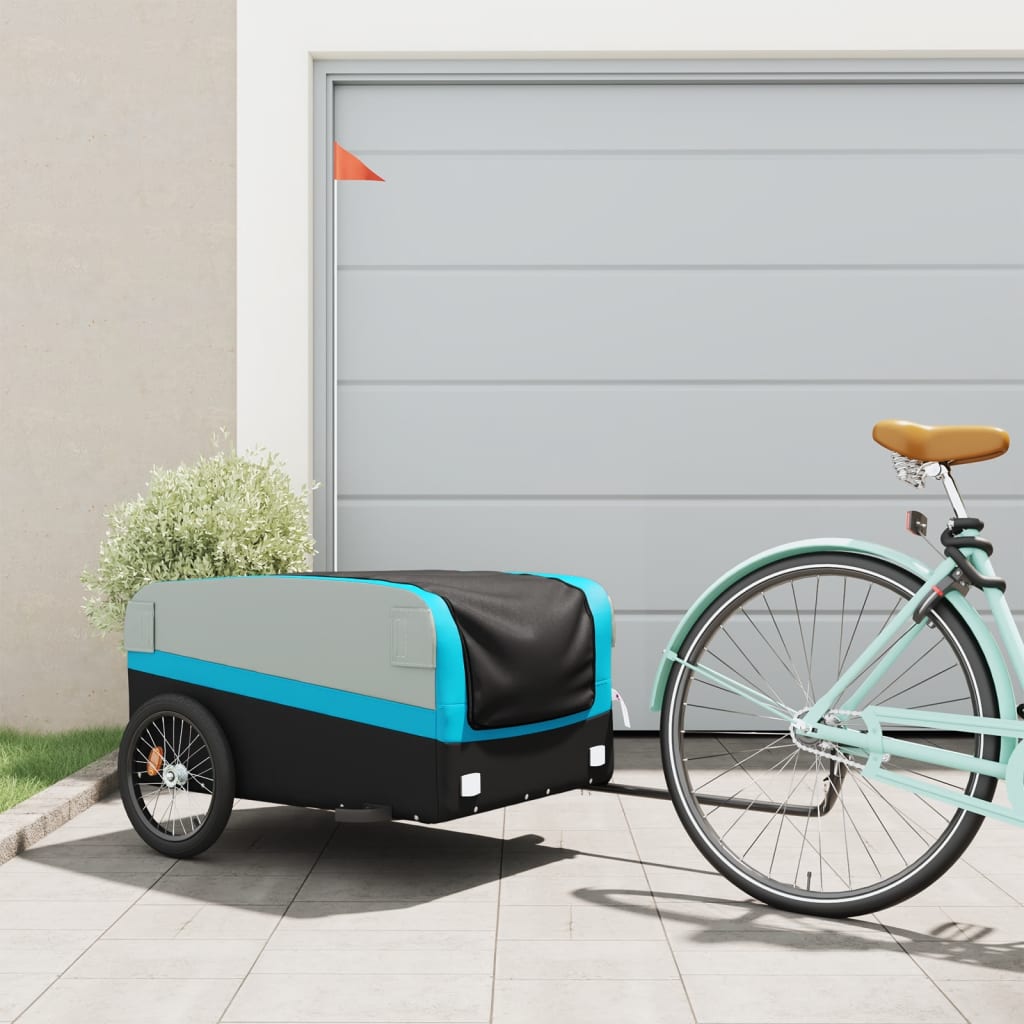 Bike Trailer Black and Blue 45 kg Iron - Brittle & Co