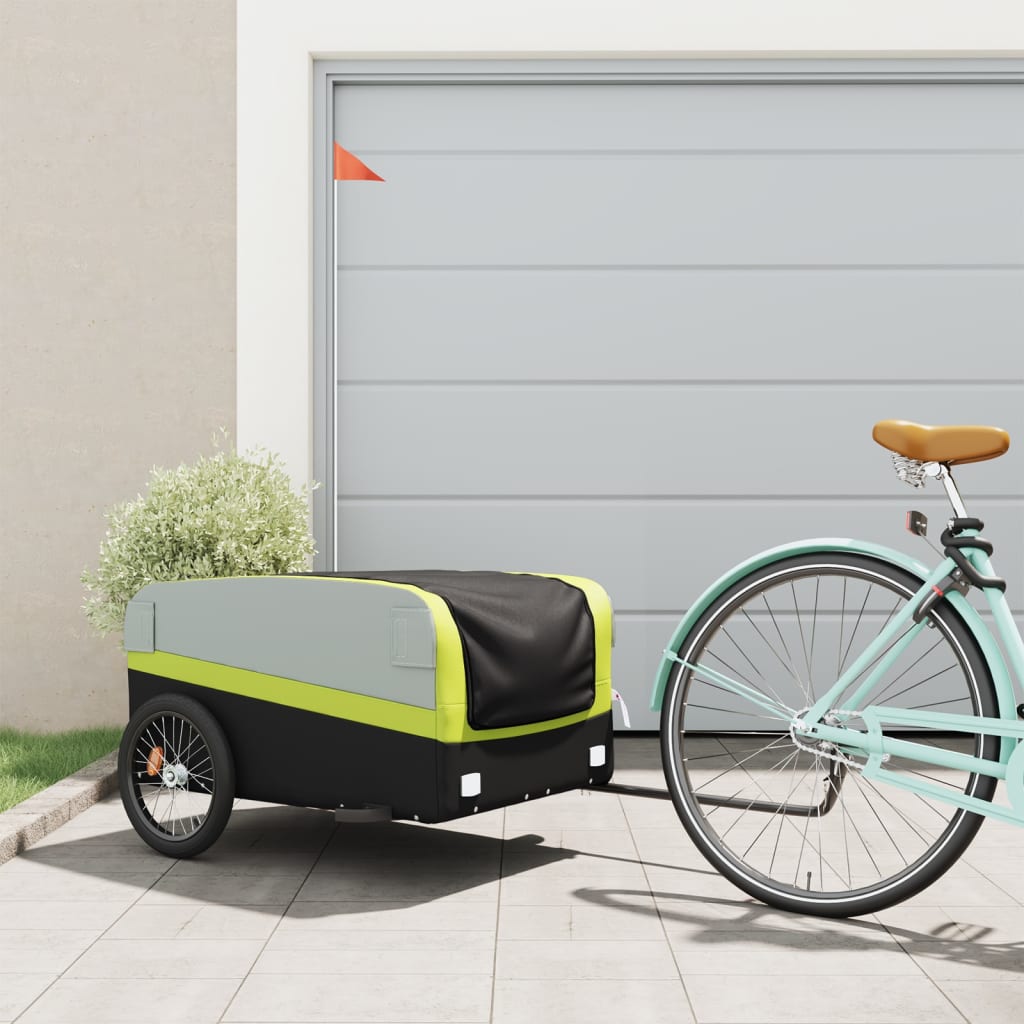 Bike Trailer Black and Green 45 kg Iron - Tyrell & Tyrell