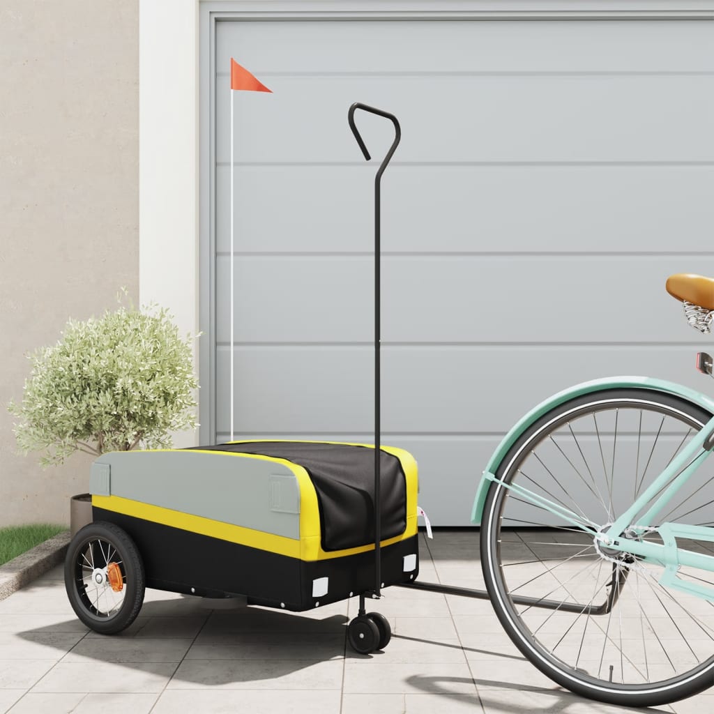 Bike Trailer Black and Yellow 30 kg Iron - All Things Good