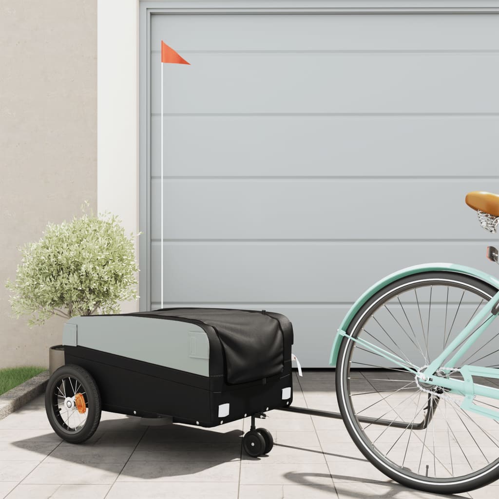 Bike Trailer Black 30 kg Iron - Discount Dealers