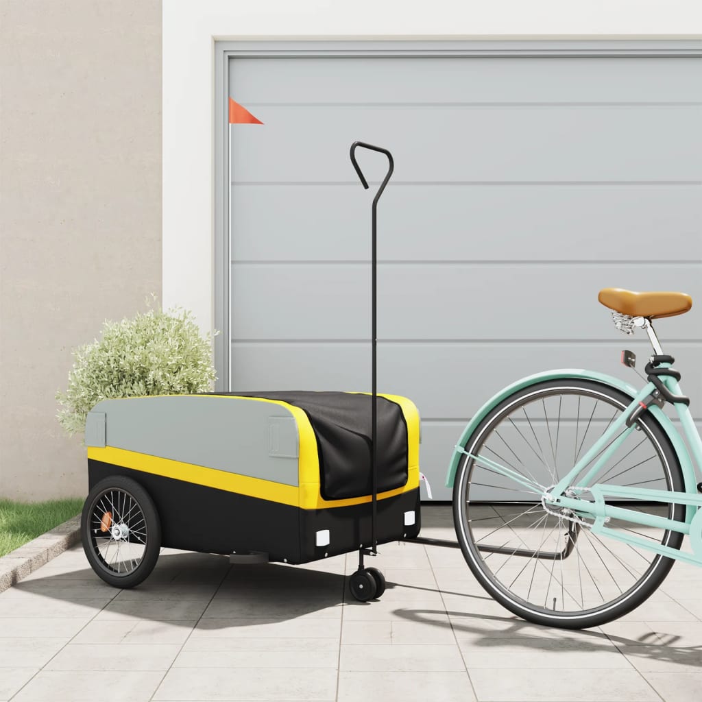 Bike Trailer Black and Yellow 45 kg Iron - Brittle & Co