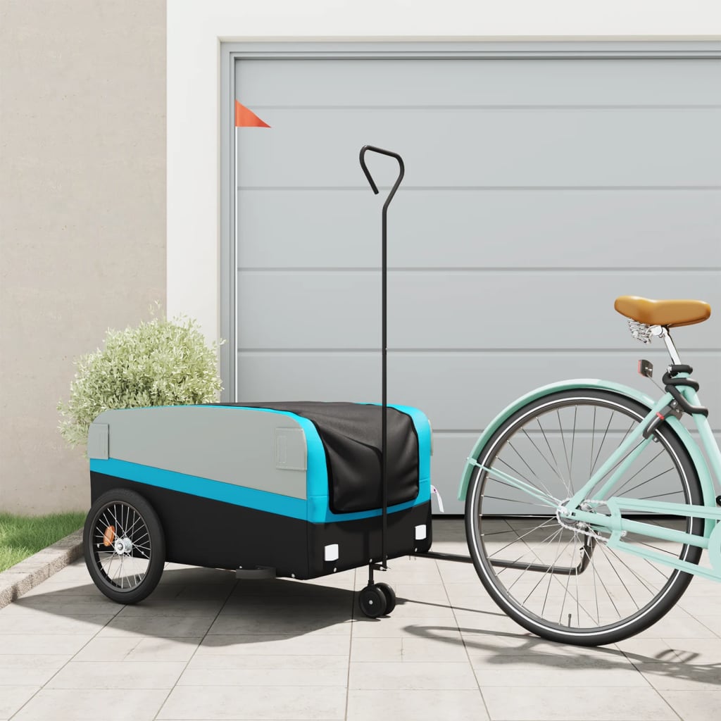Bike Trailer Black and Blue 45 kg Iron - Merlin Deals
