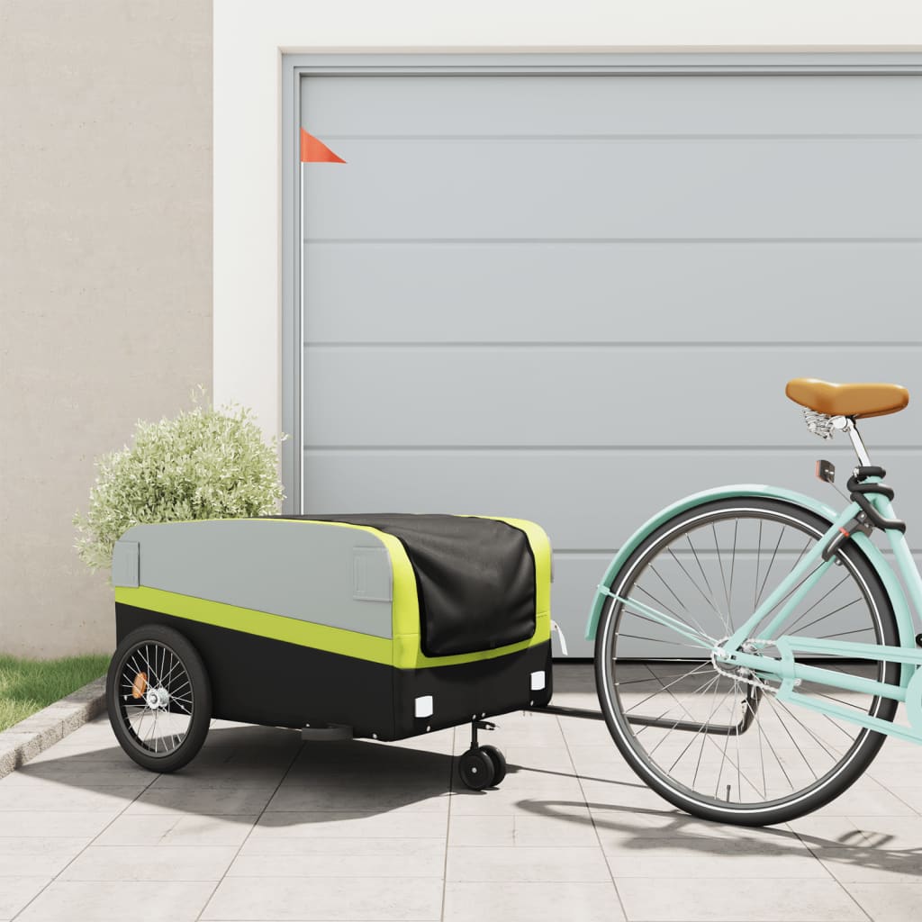 Bike Trailer Black and Green 45 kg Iron - Merlin Deals