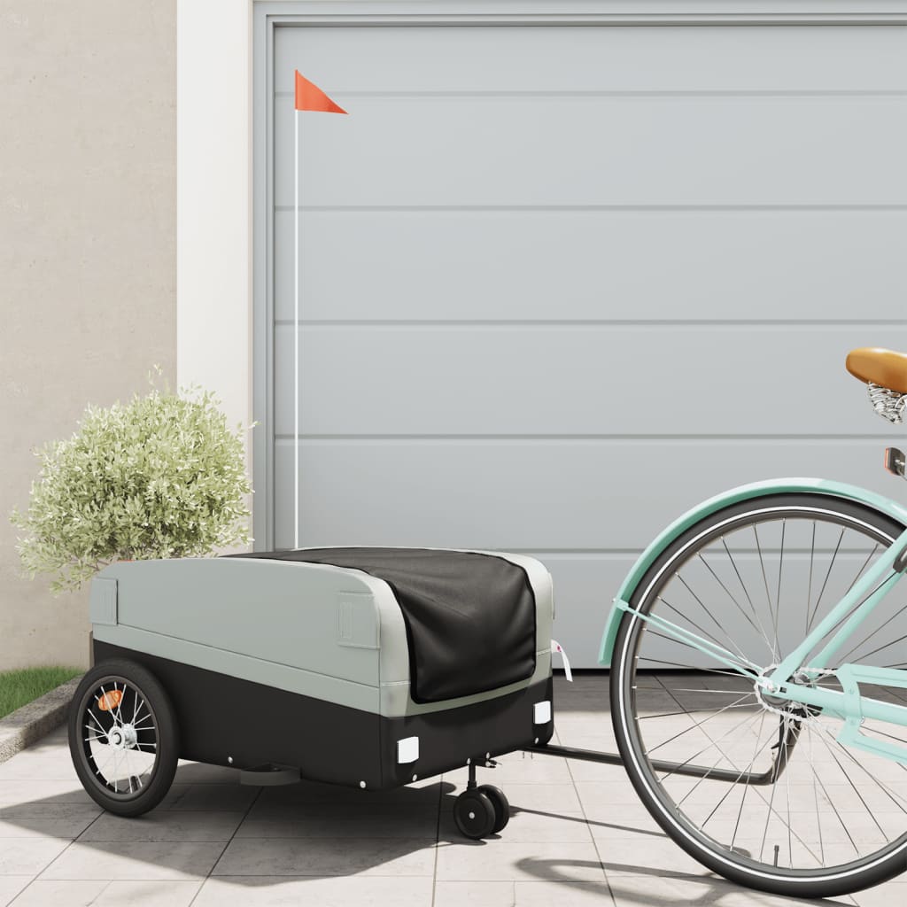 Bike Trailer Black and Grey 45 kg Iron - The Home Maker
