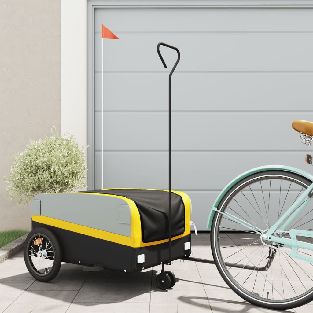 Bike Trailer Black and Yellow 45 kg Iron - Merkel Designers