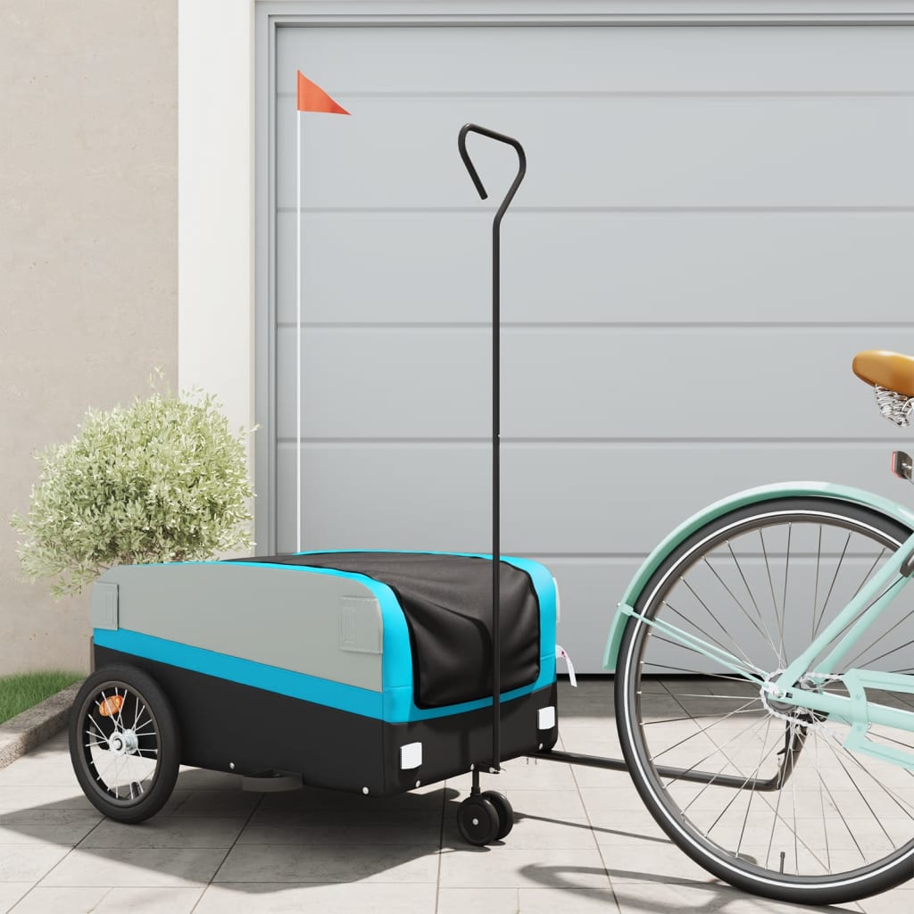 Bike Trailer Black and Blue 45 kg Iron - Brittle & Co