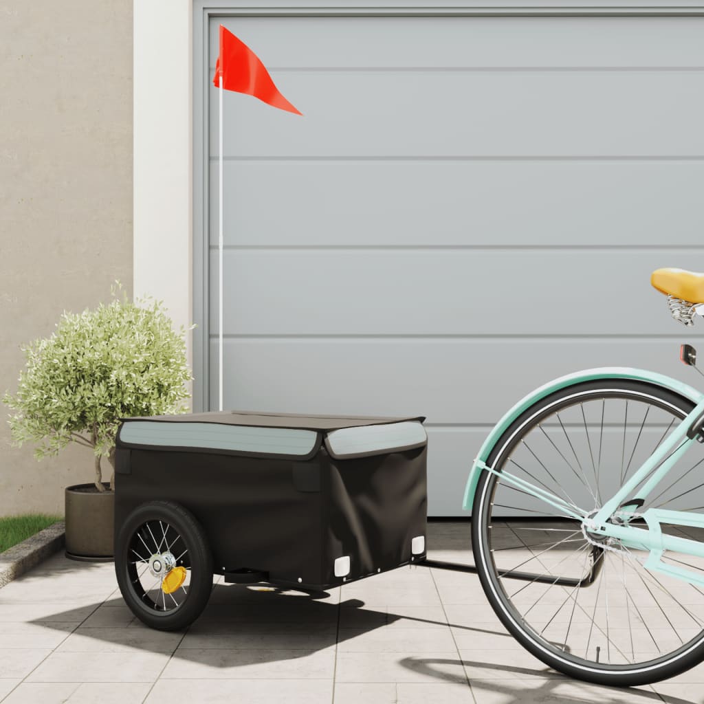Bike Trailer Black and Grey 30 kg Iron - Design Hut