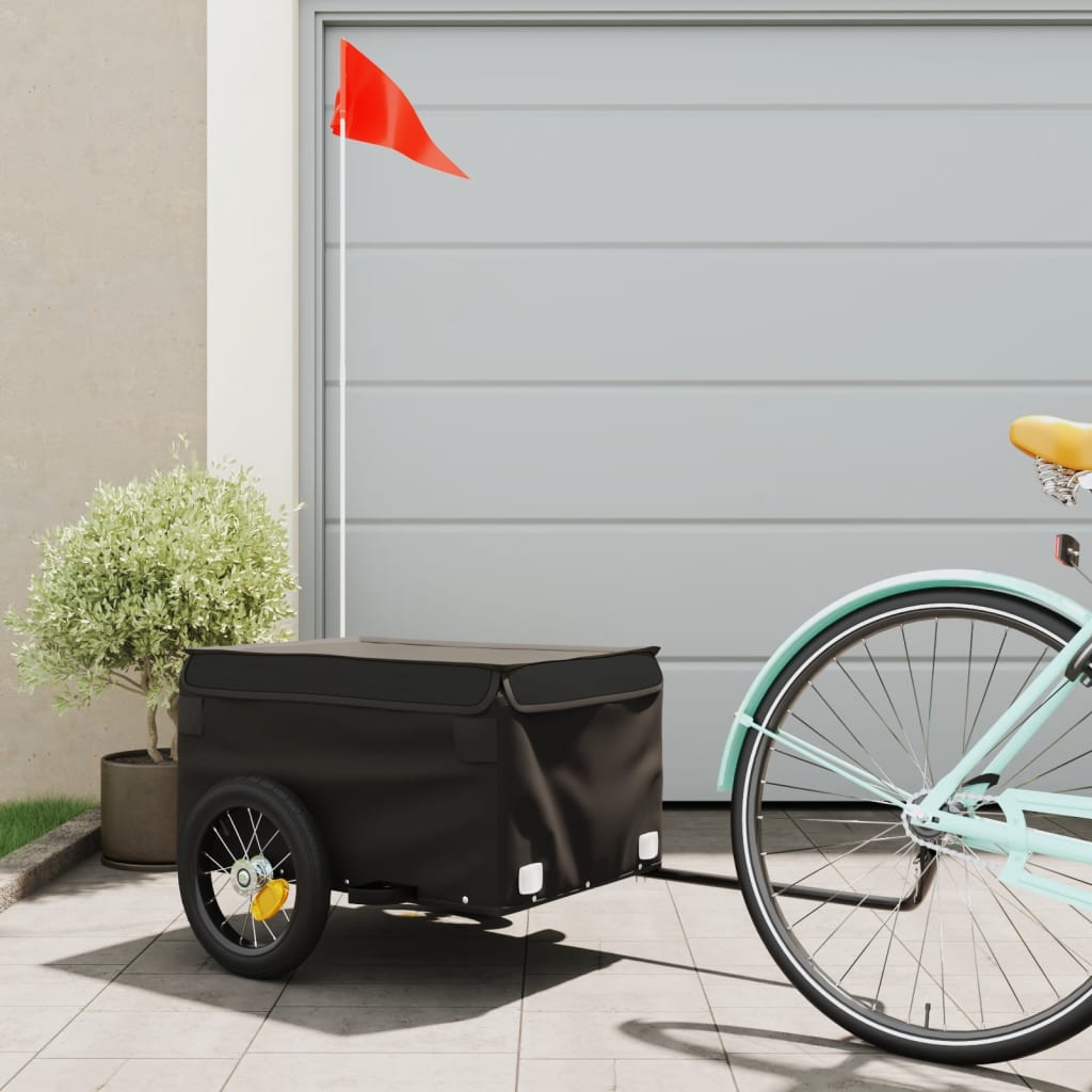 Bike Cargo Trailer Black 30 kg Iron - R and M Furniture