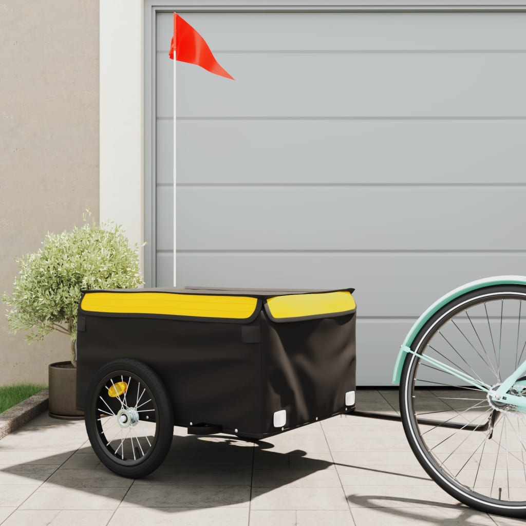 Bike Cargo Trailer Black and Yellow 45 kg Iron - Brittle & Co