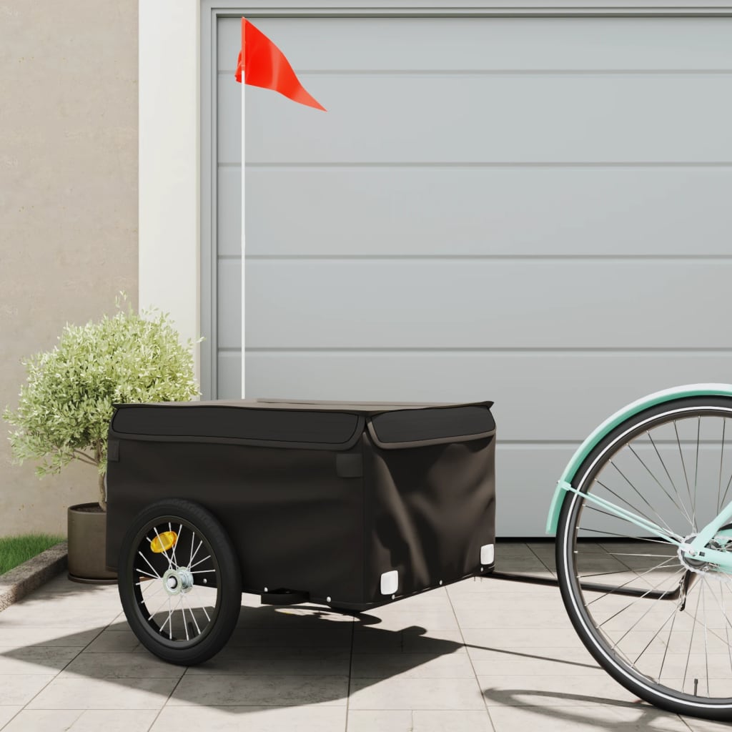 Bike Trailer Black 45 kg Iron - Decor Base