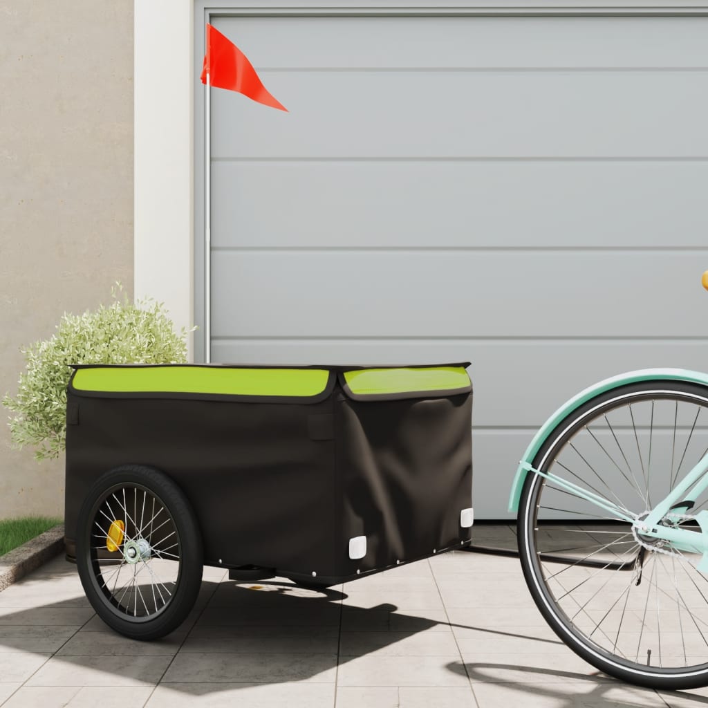 Bike Trailer Black and Green 45 kg Iron - Millennium Furniture
