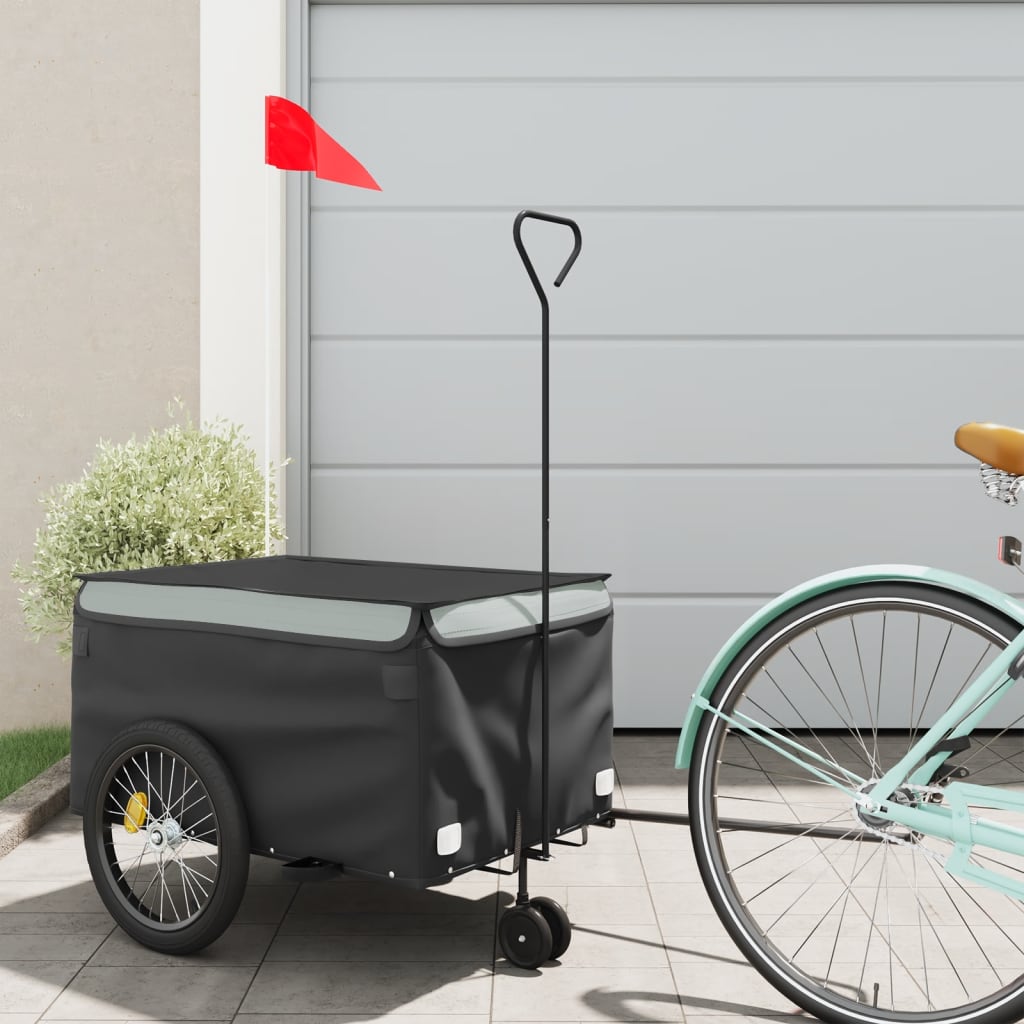 Bike Trailer Black and Grey 30 kg Iron - Charlotte Dunes