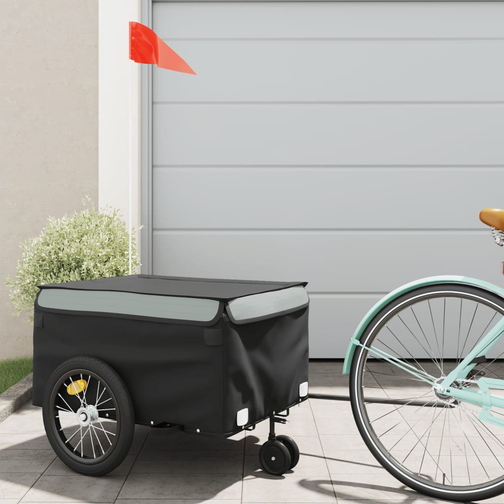 Bike Trailer Black and Grey 45 kg Iron - Style and Chic