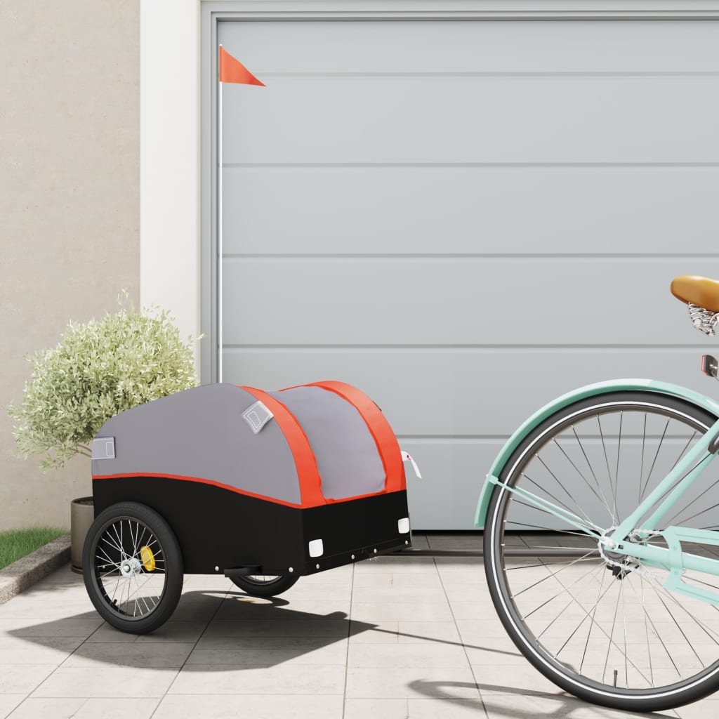 Bike Trailer Black and Orange 30 kg Iron - Sid & Sam