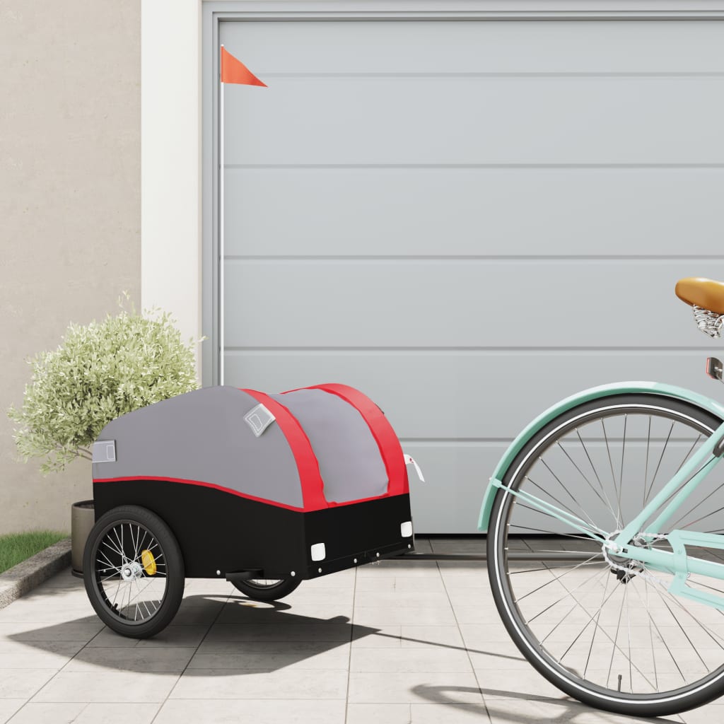 Bike Trailer Black and Red 30 kg Iron - Casper Homes