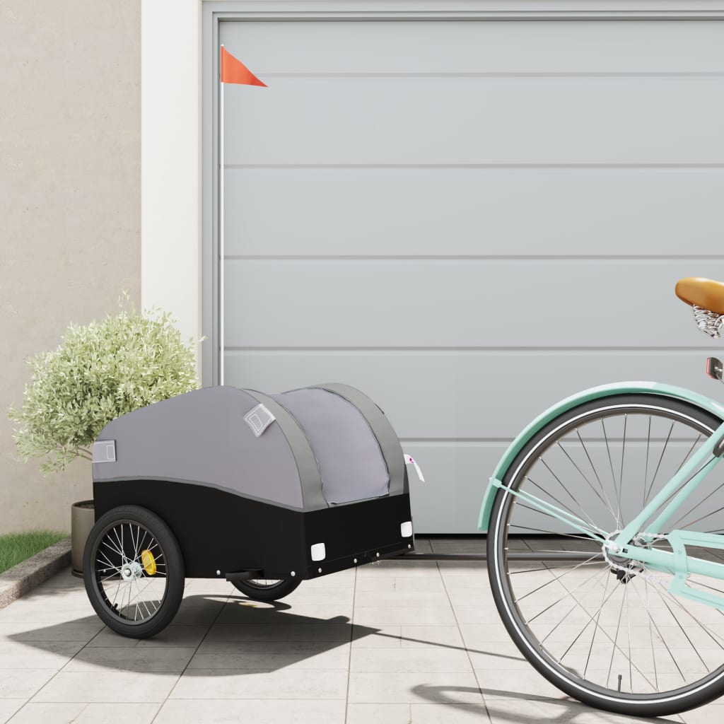 Bike Trailer Black and Grey 30 kg Iron - Direct Imports